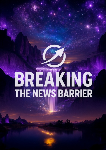 Purple cosmic Breaking The News Barrier artwork