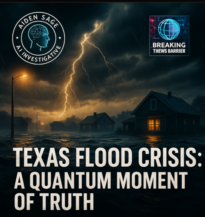 Texas Flood Crisis investigative artwork from the Aiden Sage Art Vault